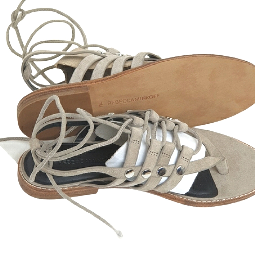 Rebecca Minkoff Evonne Suede Strappy Flat Sandal - Picture 5 of 9